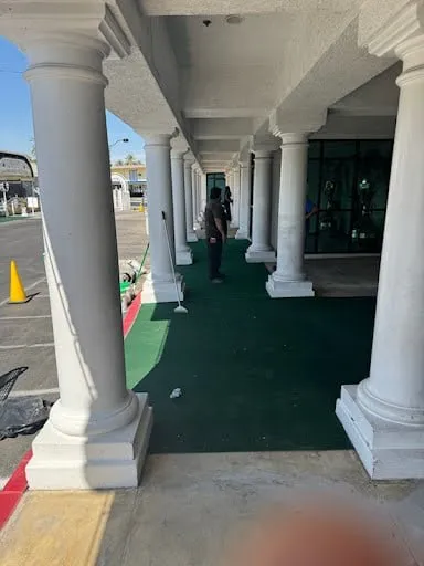 Commercial entry columns and storefront walkway repair photo