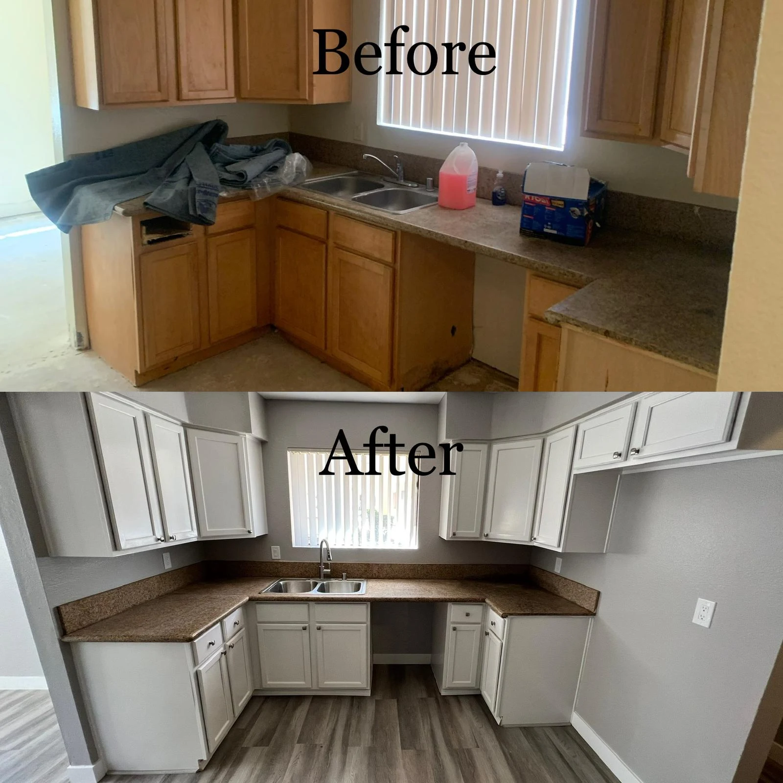 Before and after property maintenance in Las Vegas