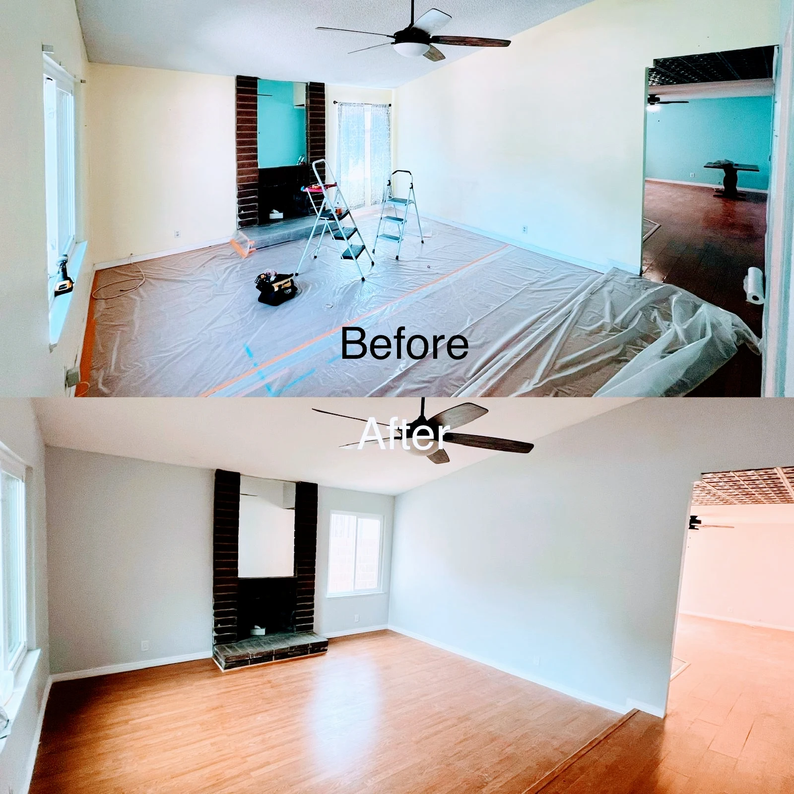 Before and after repair project in Las Vegas